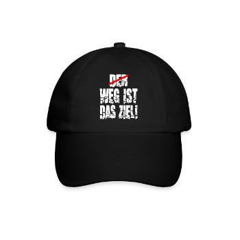 weg ist das Ziel Motivation Spruch Statement - Baseballkappe - Schwarz/Schwarz - Vorne