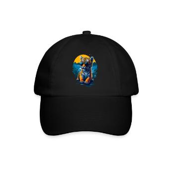 Cute baby tiger - Baseball Cap - black/black - Front