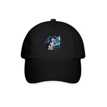 Malamute d’Alaska Van Gogh nuit étoilée - Casquette classique - noir/noir - Devant