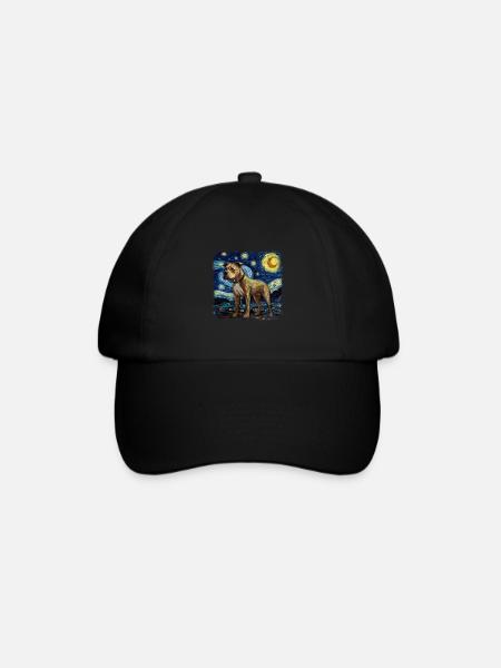 American Staffordshire Terrier Van gogh starry - Baseballkappe - Schwarz/Schwarz