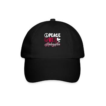 Kindergarten Teacher Peace Love Kindergarten - Baseball Cap - black/black - Front