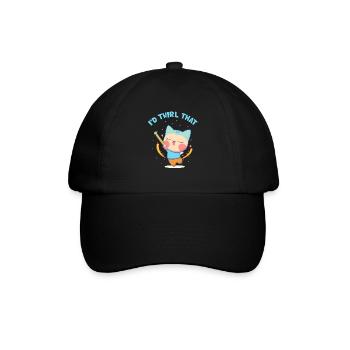 Gymnastik Design für Taktstock drehen - Baseballkappe - Schwarz/Schwarz - Vorne