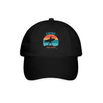 Surfing- Sport of Kings - Baseballkappe - Schwarz/Schwarz - Vorne