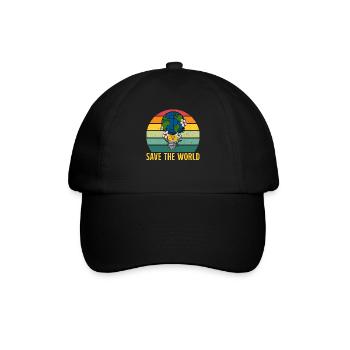 Save the world Umweltschutz Globus Erdkugel - Baseballkappe - Schwarz/Schwarz - Vorne