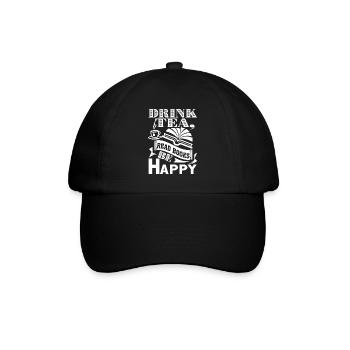 Book Drink Tea Read Books Be Happy - Baseball Cap - black/black - Front
