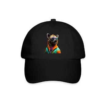 Hyena with Sunglasses Colorful Cool Hyenas Africa - Baseball Cap - black/black - Front