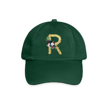 Buchstabe r gold floral - Baseballkappe - Flaschengrün - Vorne