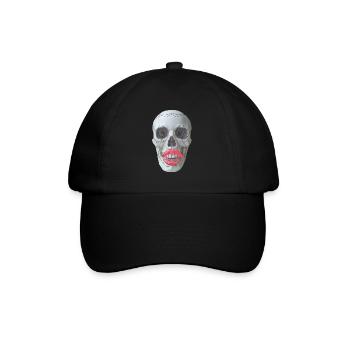 Crâne aux lèvres rouges - Casquette classique - noir/noir - Devant