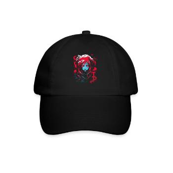 Anime Goth Girl Japanese Aesthetic Grunge Horror - Baseball Cap - black/black - Front