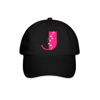 Letter J Glitter - Baseball Cap - black/black - Front