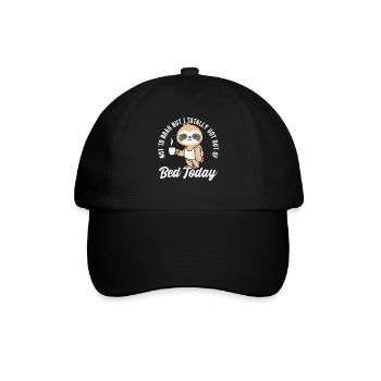 Nicht Zu Prahlen, Süßer Faultier-T-Shirt - Baseballkappe - Schwarz/Schwarz - Vorne