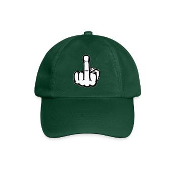 Mittelfinger Hand Symbol - Baseballkappe - Flaschengrün - Vorne