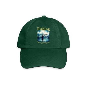 Fishing: Where I find my peace - Baseball Cap - bottle green - Front