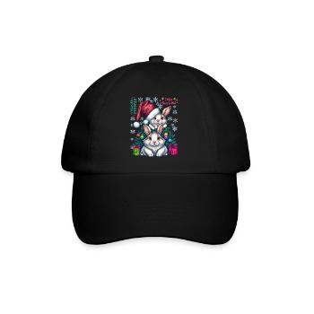Lapins de Pâques festifs avec chapeau de Noël - Casquette classique - noir/noir - Devant