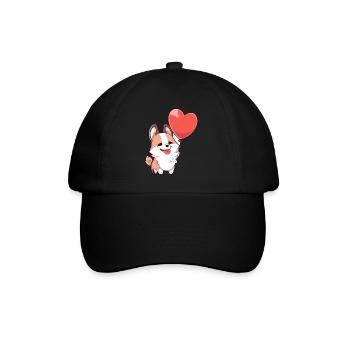 Corgi Dog Kawaii Cartoon Pet jouant avec des ballons - Casquette classique - noir/noir - Devant