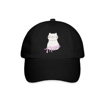 Un chaton heureux, souriant et miaulant - Casquette classique - noir/noir - Devant