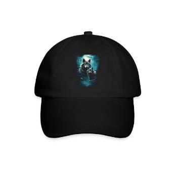 Fantasy Wolf Moon Wolf Pack Mythology - Baseball Cap - black/black - Front
