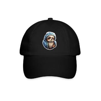 Küntlerischer Golden Retriever mit Anorak - Baseballkappe - Schwarz/Schwarz - Vorne