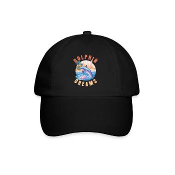 Dauphin Été Soleil Plage Mer Palmiers Vacances - Casquette classique - noir/noir - Devant