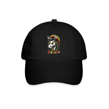 Reggae Unicorn Reggicorn - Baseball Cap - black/black - Front