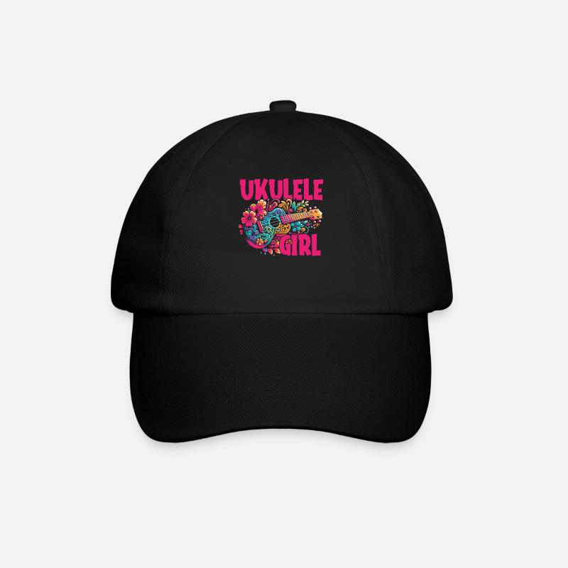 Ukulele Ukulele Girl - Baseballkappe - Schwarz/Schwarz