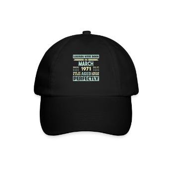 53. Geburtstag März Jahrgang 1971 Geschenkidee - Baseballkappe - Schwarz/Schwarz - Vorne