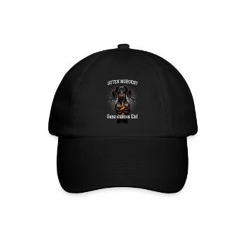 Guten Morgen? Ganz dünnes Eis! - Dackel - Baseballkappe - Schwarz/Schwarz - Vorne