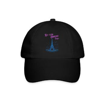 Paris Adventure Eiffel Parisian Rat Mouse Whiskers - Baseballkappe - Schwarz/Schwarz - Vorne
