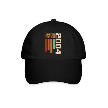Jahrgang 2004 Geburtstagsgeschenk 2004 Retro 2004 - Baseballkappe - Schwarz/Schwarz - Vorne