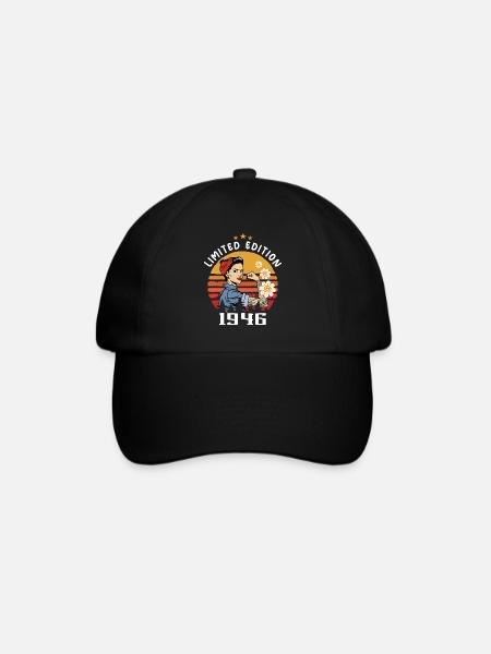 Retro Geburtsjahr 1946 Vintage Geburtstag 1946 - Baseballkappe - Schwarz/Schwarz
