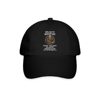 Wikinger Tshirt Viking Valhalla Walhalla Gott Odin - Baseballkappe - Schwarz/Schwarz - Vorne