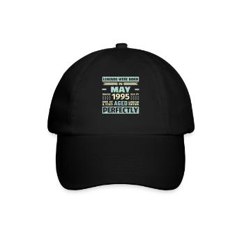 29th Birthday May Vintage 1995 Gift Idea - Baseball Cap - black/black - Front