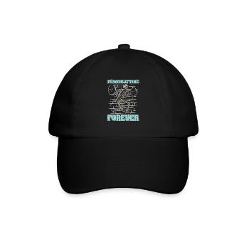 Powerlifting Powerlifter Skeleton - Baseball Cap - black/black - Front