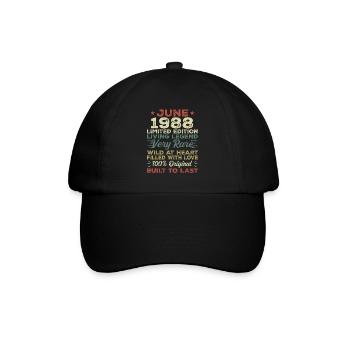 June 1988 Birthday June 1988 Gift June 1988 - Baseball Cap - black/black - Front