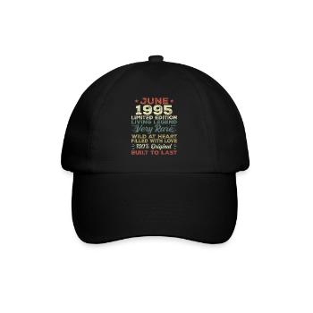 June 1995 Birthday June 1995 Gift June 1995 - Baseball Cap - black/black - Front