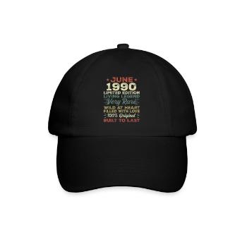 June 1990 Birthday June 1990 Gift June 1990 - Baseball Cap - black/black - Front