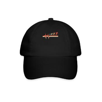 Coureur Jogger Coureur Courir Électrocardiogramme - Casquette classique - noir/noir - Devant
