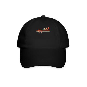 American Football ECG Heartbeat - Baseball Cap - black/black - Front