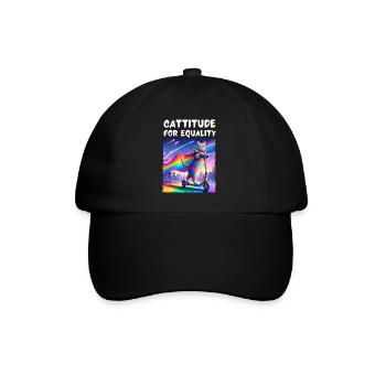 Gay pride. Cattitude for equality - Baseball Cap - black/black - Front