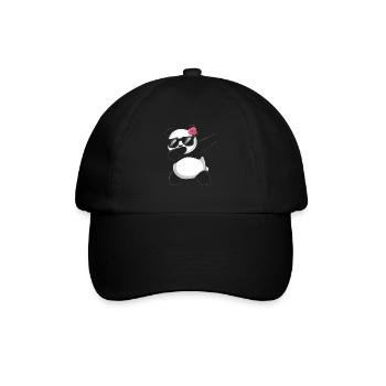 Panda Panda Bear Funny - Baseball Cap - black/black - Front