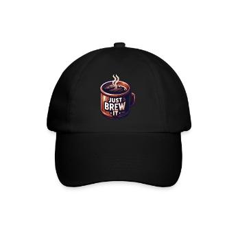 Einfach aufbrühen - Baseballkappe - Schwarz/Schwarz - Vorne