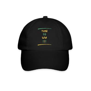 TIME TO WIN - Baseballkappe - Schwarz/Schwarz - Vorne