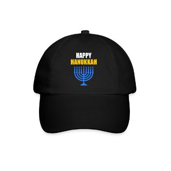HAPPY HANUKKAH - Baseballkappe - Schwarz/Schwarz - Vorne