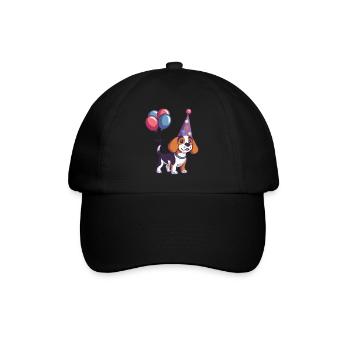 Beagle Hunde Geburtstag Baby - Baseballkappe - Schwarz/Schwarz - Vorne