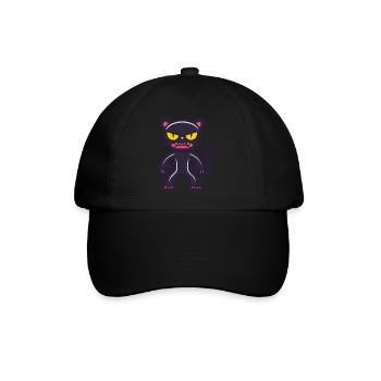 Panther Halloween Comic Lustig - Baseballkappe - Schwarz/Schwarz - Vorne