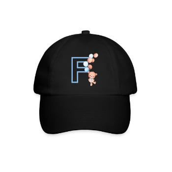 Lettre f bleue ours - Casquette classique - noir/noir - Devant