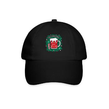 Bier Weihnachten Weihnachtsmann Xmas Christmas - Baseballkappe - Schwarz/Schwarz - Vorne