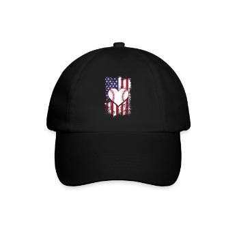 Baseball Sport Baseballspieler Pitcher Catcher USA - Baseballkappe - Schwarz/Schwarz - Vorne