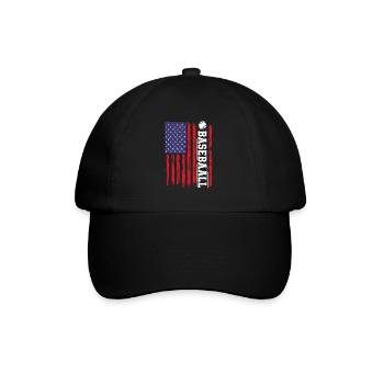 Baseball Sport Baseballspieler Pitcher Catcher USA - Baseballkappe - Schwarz/Schwarz - Vorne