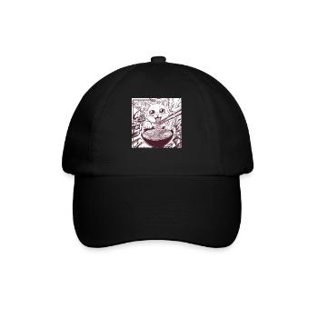 Cat Ramen Noodle Japanese Anime Manga Ramen Kawaii - Baseballkappe - Schwarz/Schwarz - Vorne